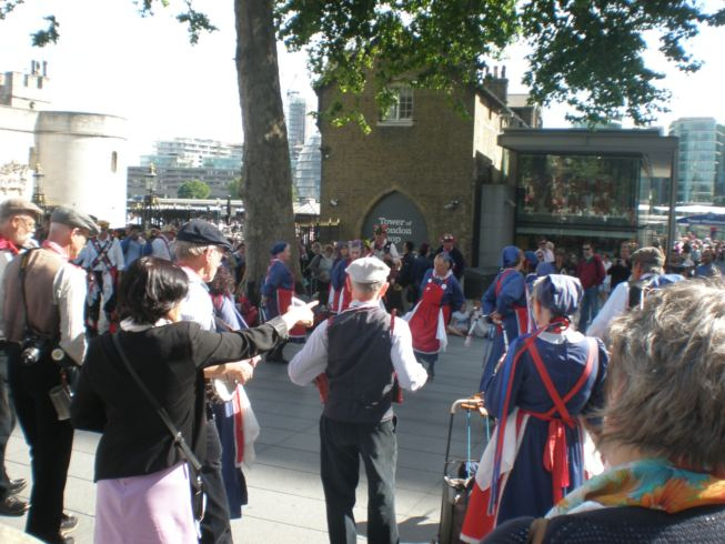 Whitethorne dancing outside the Tower of London