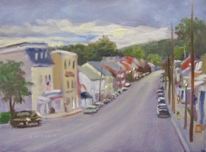 Evening in Clear Spring, MD, 6" x 8" Oil on Panel