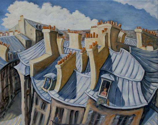 Rooftops at rue de Bretagne
72x60 cm sold