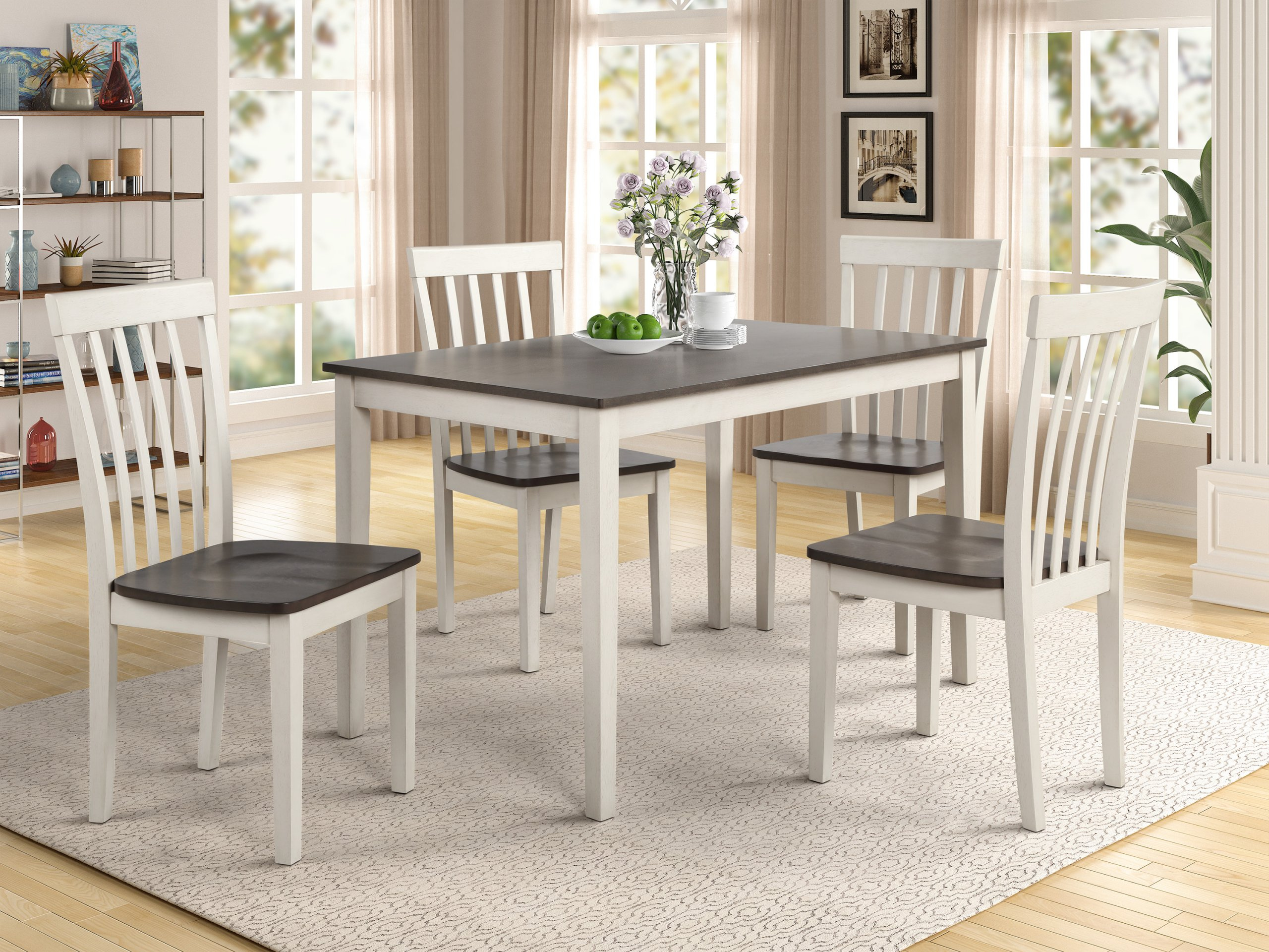 Brody White Dinette 2182SET-WH-GY