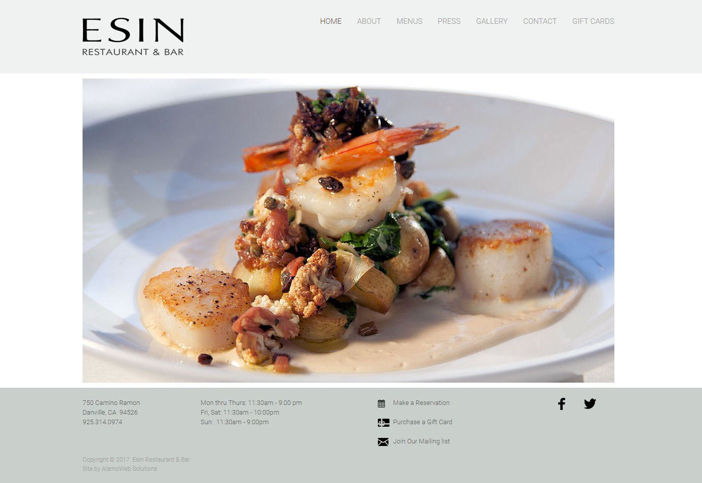 Esin Restaurant Website