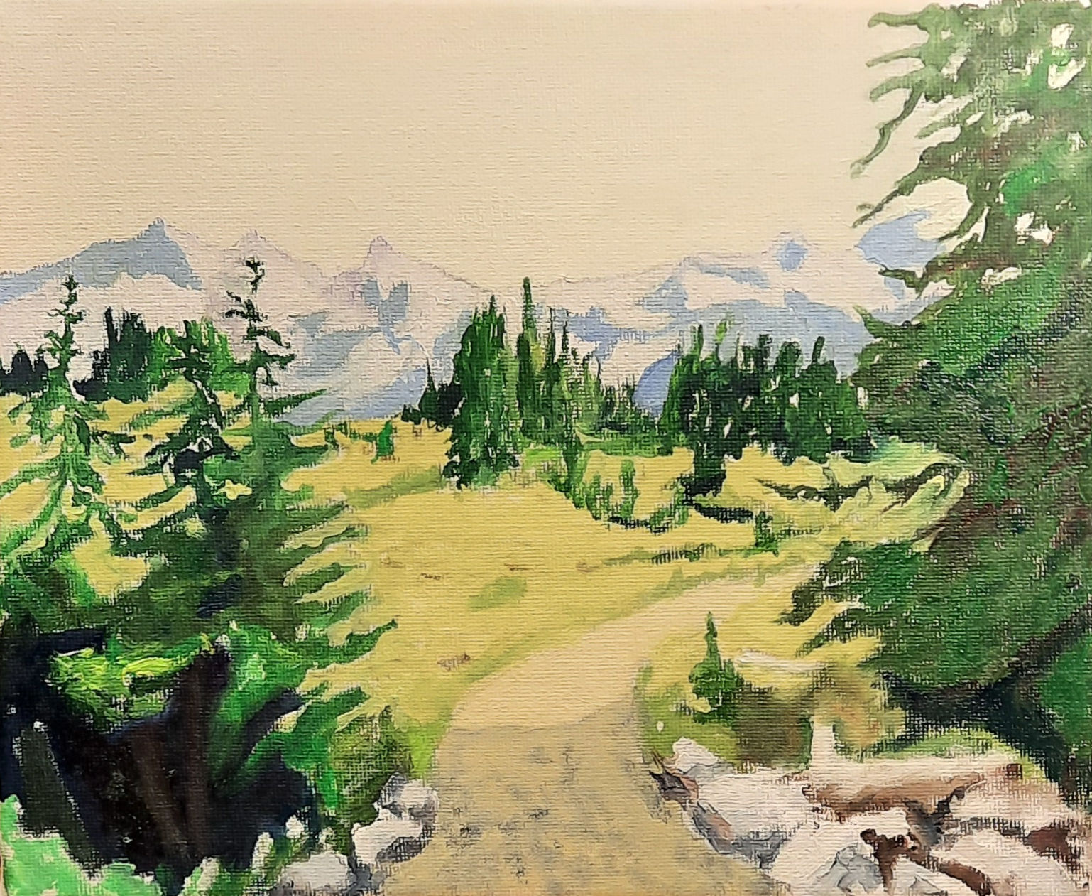 Op-101 ALMOST SUNSET 8x10 oil on Canvas 2024