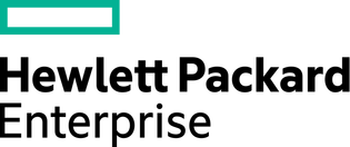 Logotipo de Hewlett Packard Enterprise con diseño verde y negro