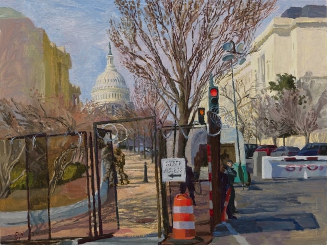 Wilson, Fence at NJ Ave and D St. SE, 12x16 Oil
