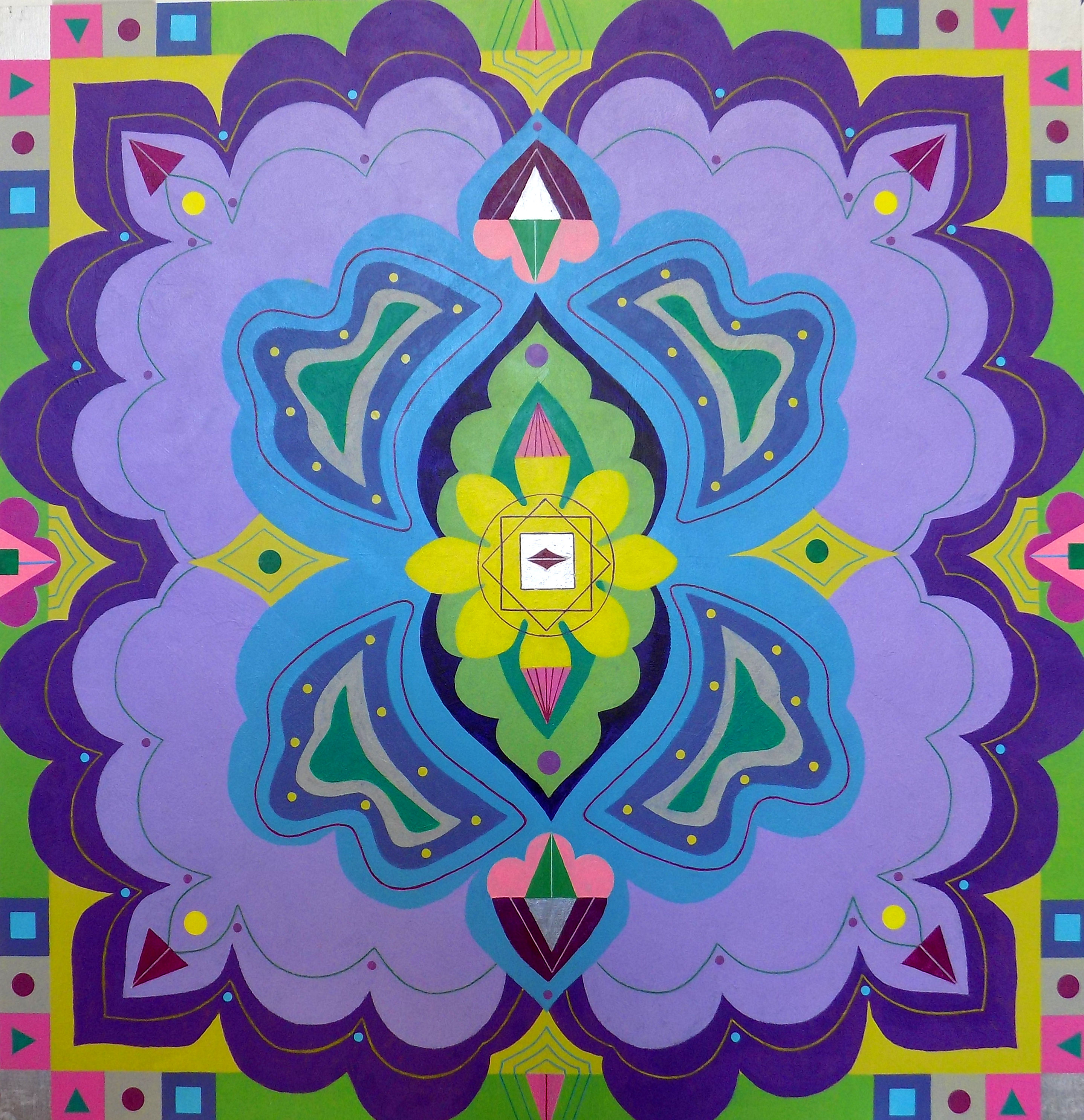 Cosmology Map 3
Acrylic/silver leaf/wood panel
30" x 30" x1.5"