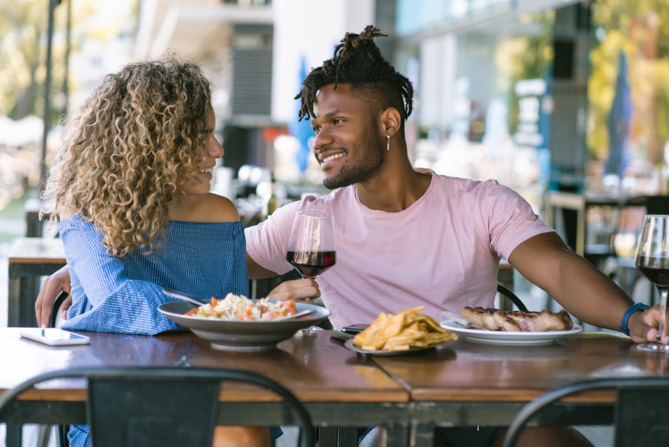 A couple having a date