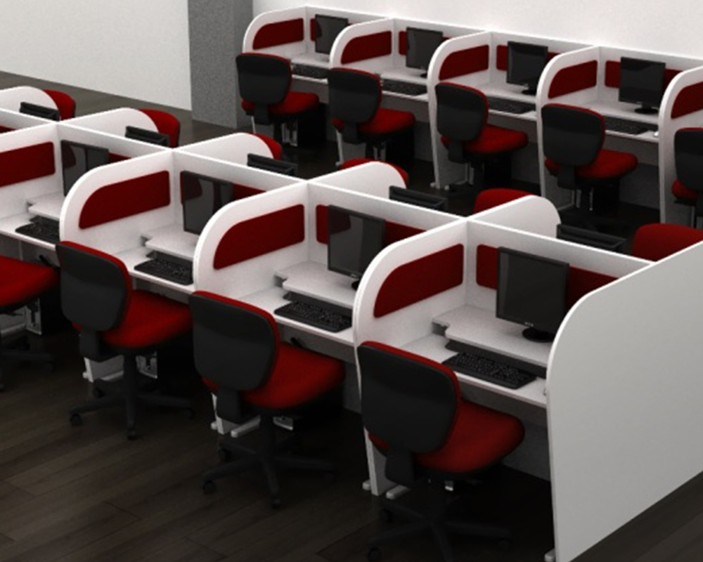 ESTACIÓN DE TRABAJO.
Elaborada en Melamina.
Tabletas aislantes de sonido, forradas en tela.
Colores a solicitud por parte del Cliente.
Tamaños ajustados a necesidad.
Tiempo de fabricación: depende de las unidades a requerir.