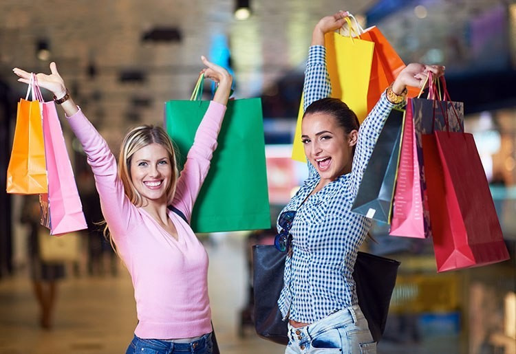 Woman holding shopping bags