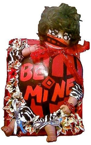 SOLD Be Mine. Metal, mixed media and paint on wood.  All artwork copyrighted©.