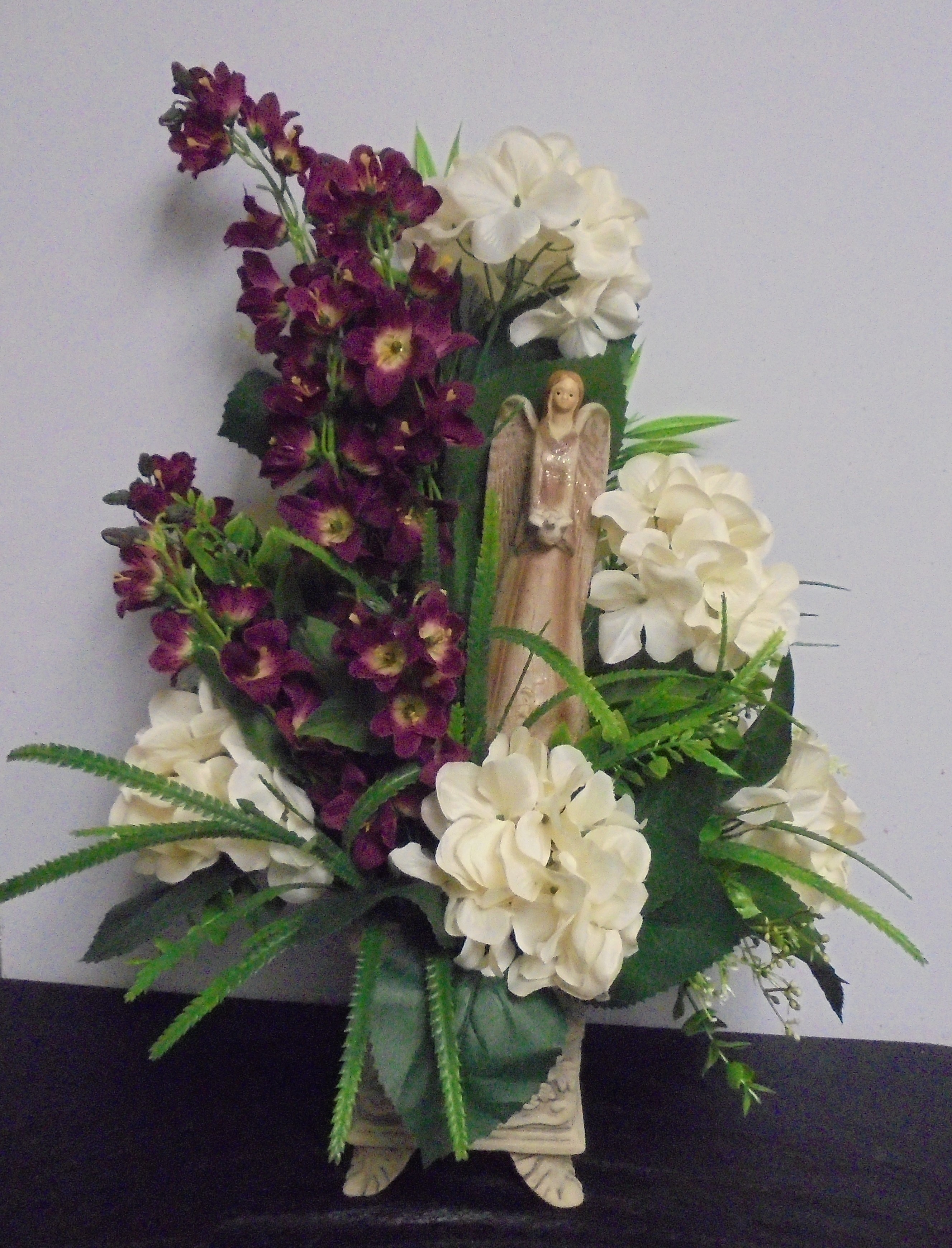 (45A) "Silk" Vase Arrangement
W/ Angel
$60.00