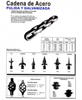 Cadena de acero pulida y galvanizada