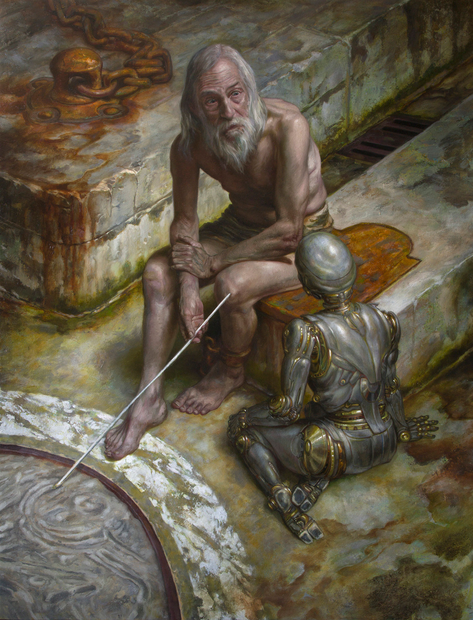 Prometheus, A.I.
42" x 32" Oil on Panel 2015
original art available for purchase
