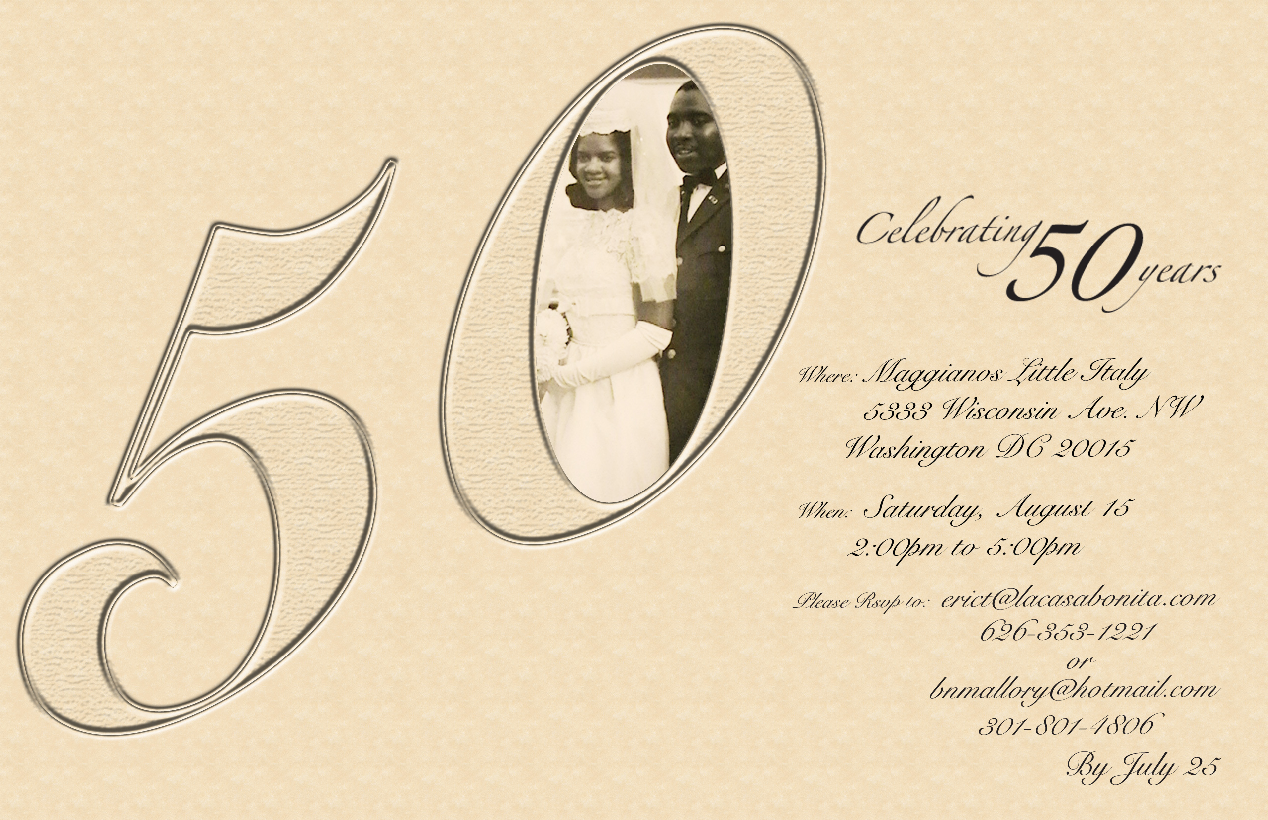 50 YEAR WEDDING ANNIVERSARY INVITE