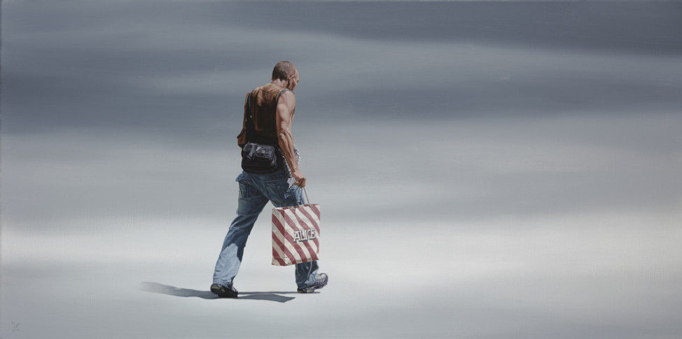 With Alice, Oil on Linen, 24" x 48" SOLD