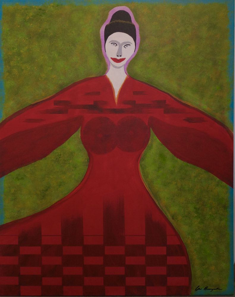 Girl in the red dress 24 x 30