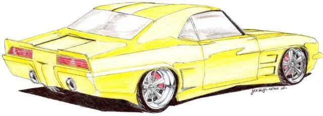 Picture 5. This shows the split bumpers blending into the rear quarters. On the side of the quarter from the bumper down the quarter is flared from that point down. The rocker is blended into the body below the door front and rear.