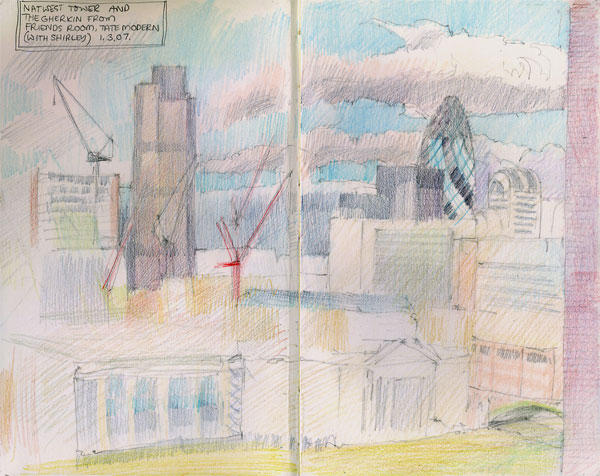 Sketchbook / London: The Gherkin from Tate Mdern