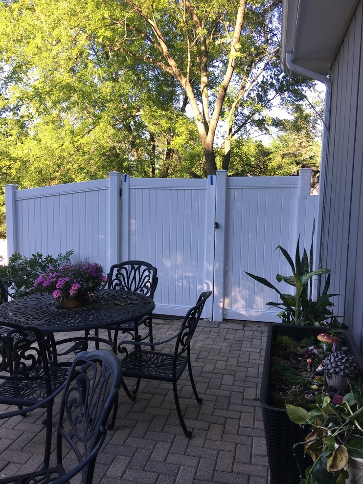 White PVC Privacy Fence and Gate