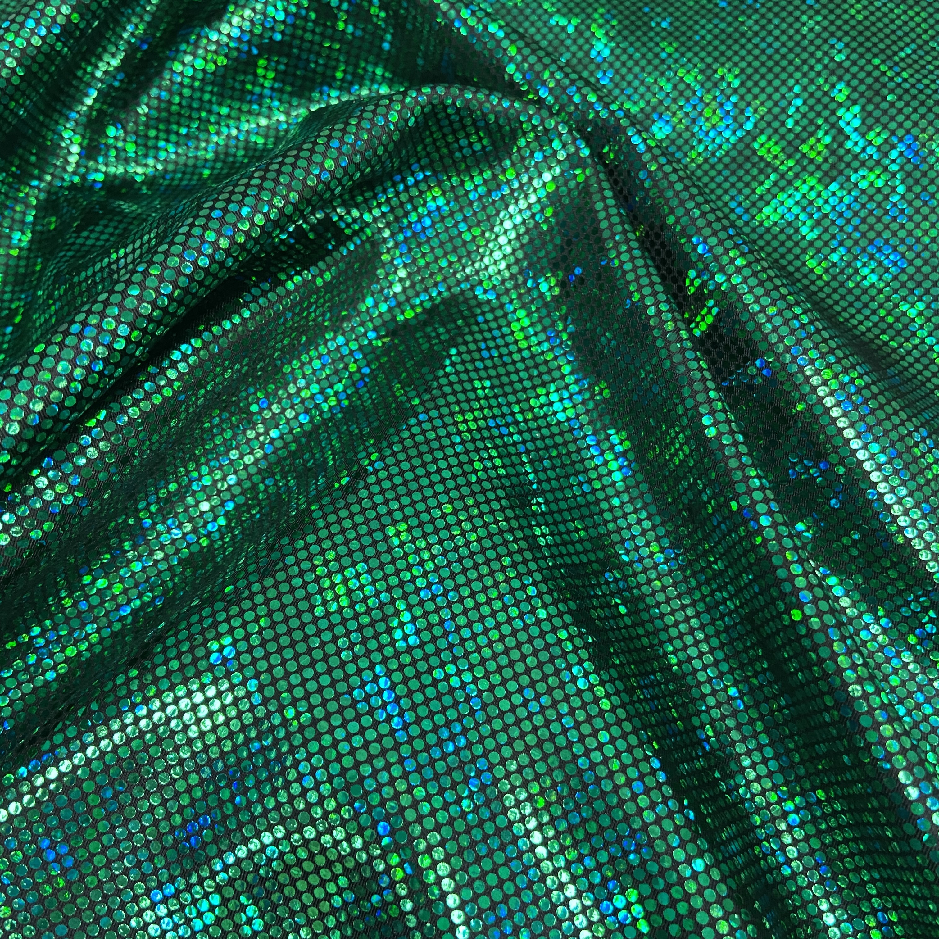 Green shattered hologram on black 