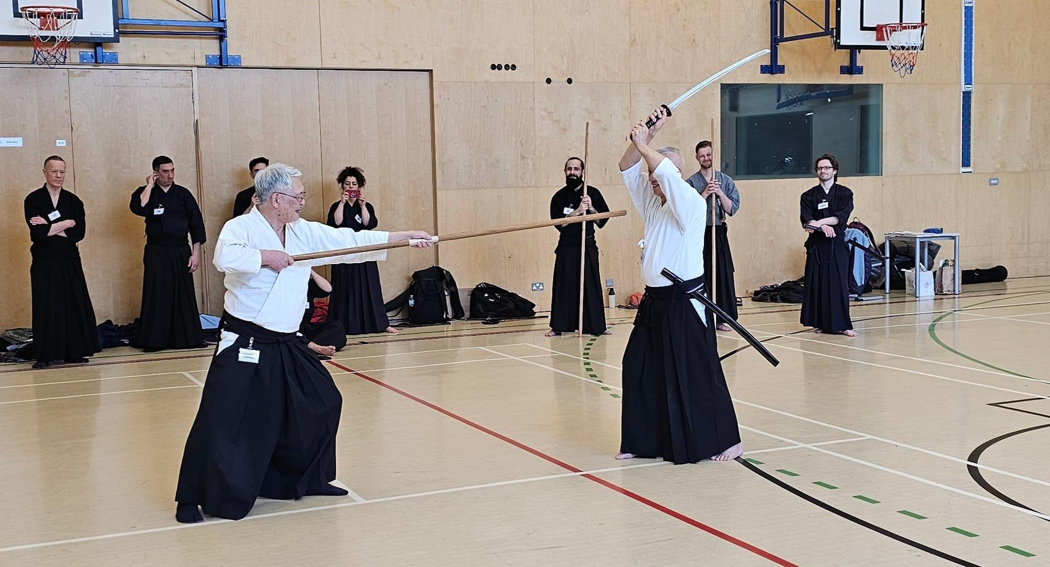 A highlight of the trip - a detailed seminar on the yari/sword kumitachi forms from Nomura Sensei, Takano Sensei and Ishikawa Sensei.