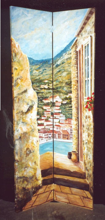 Greek Isle Room Divider (Front), Acrylic