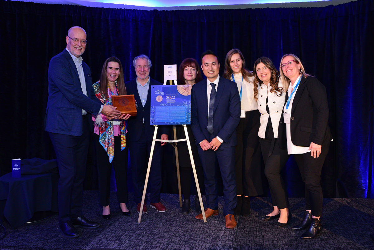 2022 - Innovation Product Award
Takeda Canada Inc.
Left: Ascher Essebag VP  Rare disease, Rute Fernandes GM , Denis Laflamme SM Gov. and Ext.  Affairs, 
Jefferson Tea VP Medical and Scientific Affairs, Sarah White, Senior Manager, National Private Payers, 
Dima Hamad, Commercial Lead HAE, Sarah Shephard SM, National Policy and Gov. Relations
