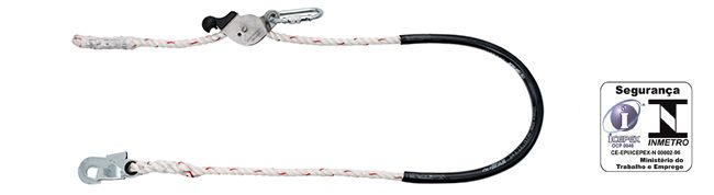 Talabarte em corda com regulador de 
distância inox

