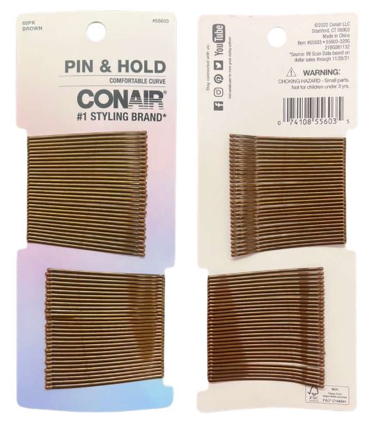 55604
CONAIR BLACK PINS 60PK
UPC: 074108556042
48 CS PACK
