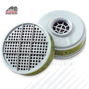 MULTI-CONTAMINANTES
Categoría: Cartuchos
Descripción: Cartucho plástico para multicontaminantes para protección contra ambiente multicontaminado por vapores orgánicos, amonia, metilamina, cloro, cloruro de hidrógeno, dióxido de sulfuro, fluoruro de hidrógeno, sulfuro de hidrógeno, formaldehído, dióxido de nitrógeno, con entrada tipo rosca. 
Para respirador: Respirador Optifit