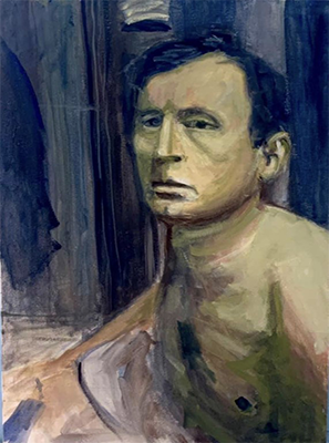 Painting of a portrait of Munch