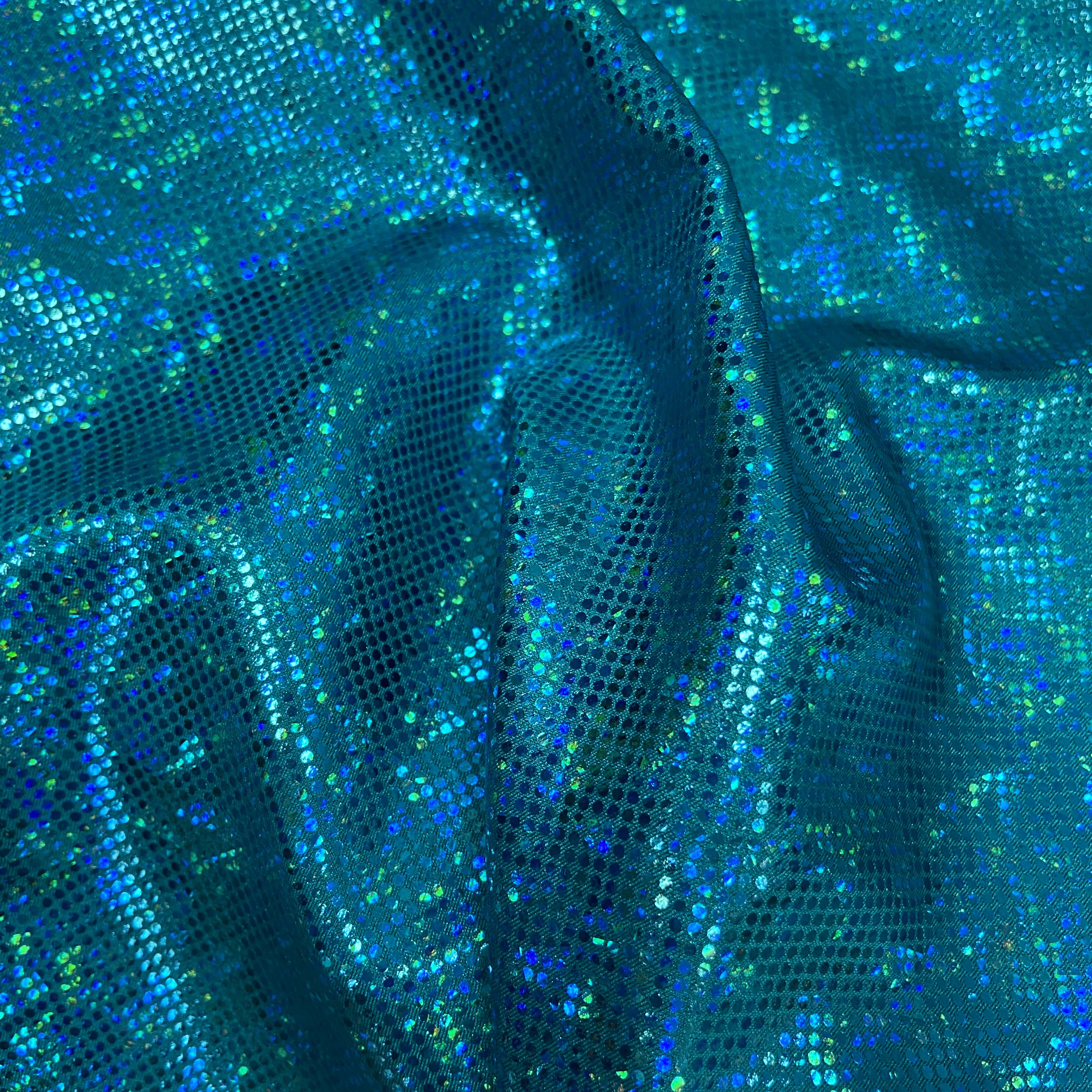 Bright teal shattered hologram 