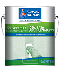 El SELLADOR 6X1 de Sherwin-Williams es un sellador transparente, para superficies nuevas en interiores, recomendado para disminuir la porosidad en superficies nuevas incrementando el rendimiento de la pintura a aplicar.