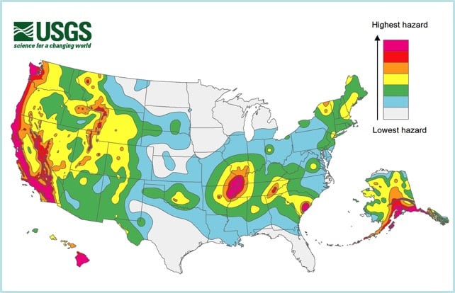U. S. Seismic Hazards Can Be Detected by E.M. Activity