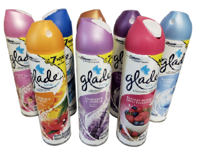Ambientadores en spray Glade  12/1
Diferentes fragancias 