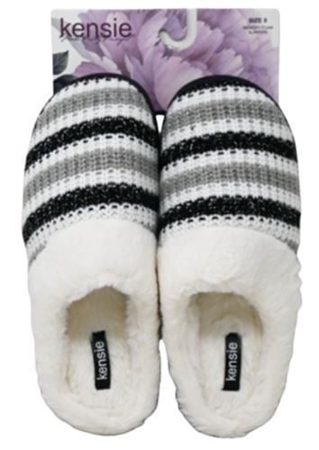429127
S-XL WOMEN BLK CHUNKY KNIT SHIMMER SLIPPER W/ FAUX COLLAR KENSIE
18 CS PACK