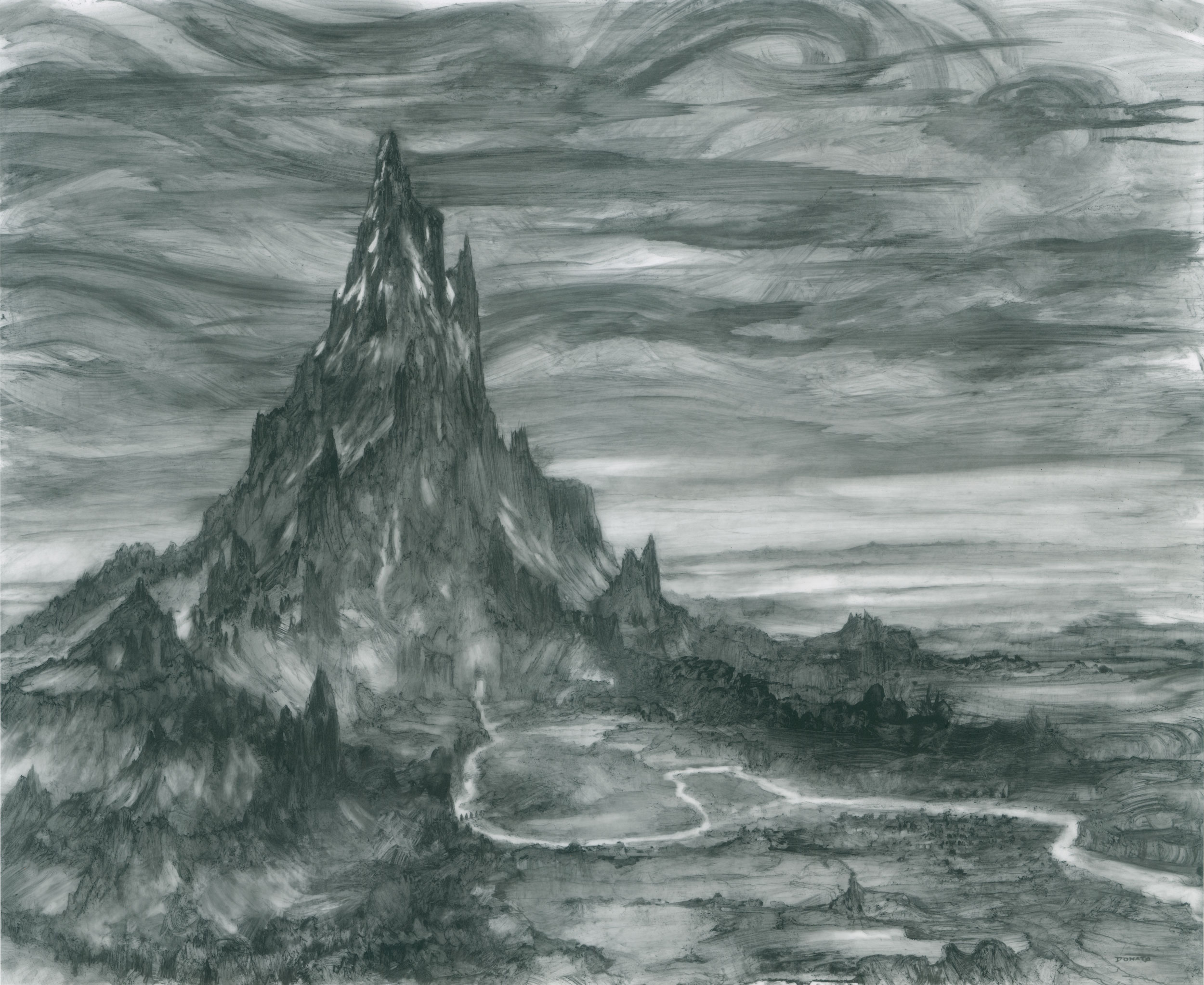 The Lonely Mountain
11" x 14"  Graphite on Duralar 2020