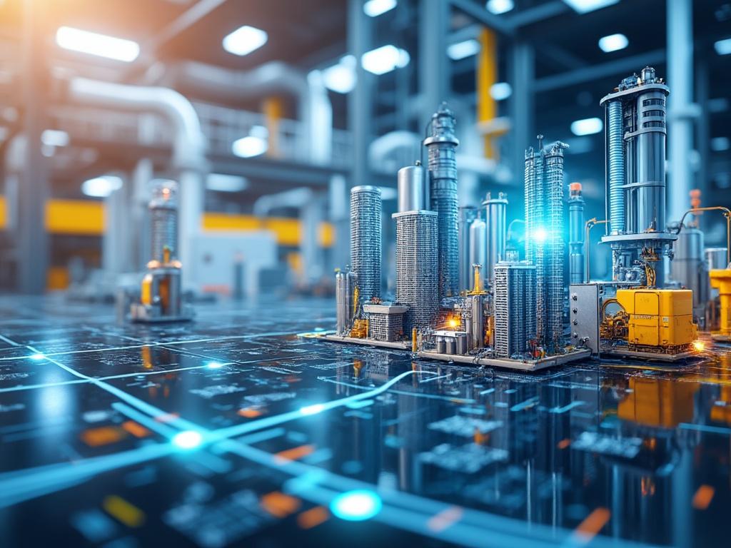 Vista futurista de una ciudad digital con rascacielos y circuitos tecnológicos iluminados.