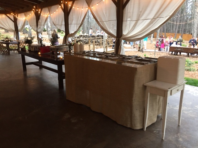 Portable Steam Table With Burlap