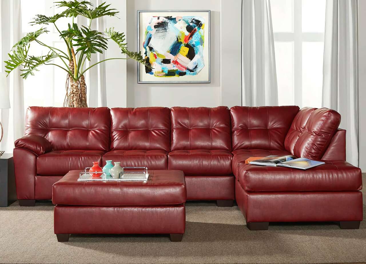 16900 Sectional  Sofa San Marino Crimson