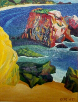 Op-003 ANDREW MOLERA BEACH 20 in x 16 in Oil on Linen 1982 private collection