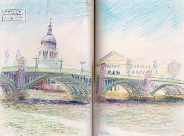 St Pauls's Cathedral and Southwark Bridge