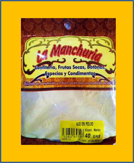 AJO EN POLVO
20, 40 GRS