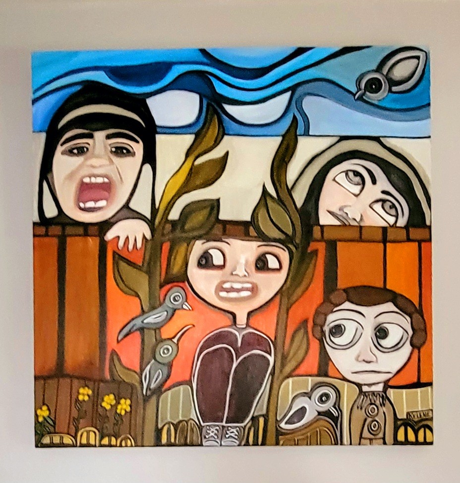 Title Somethings going on 24 x 24 acrylic on canvas Kelene 2025 $500.00