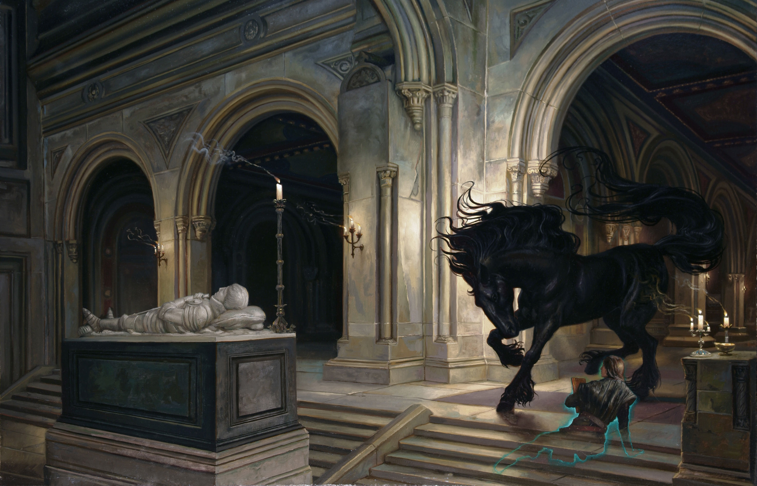 High King's Tomb
Cover for the novel by Kristen Britain
27" x 41"  Oil on Panel 2007
collection of the author
prints available in the store