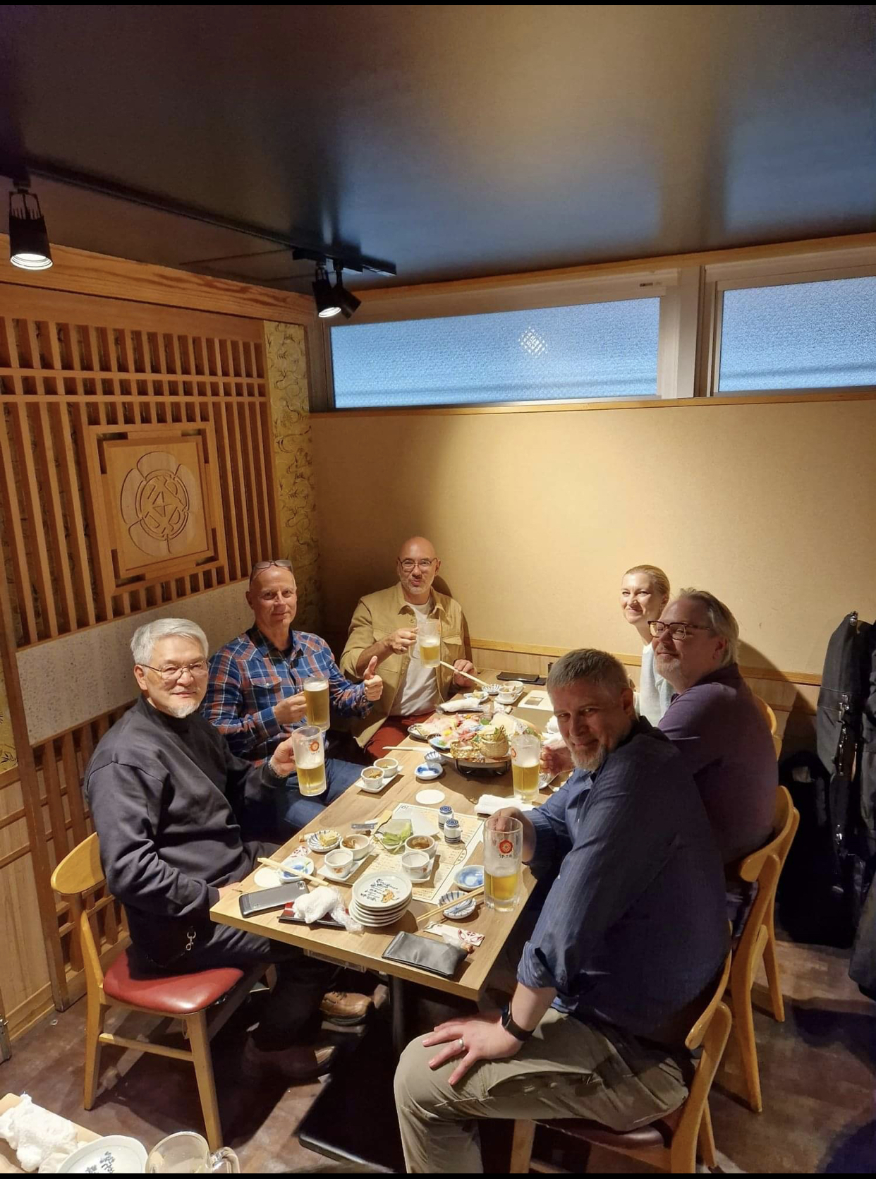 Post Mugai ryu keiko - dinner and some cold drinks.