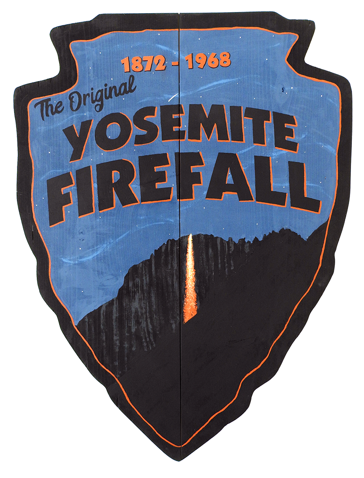 Hand-painted Glacier Point silhouette with original Firefall