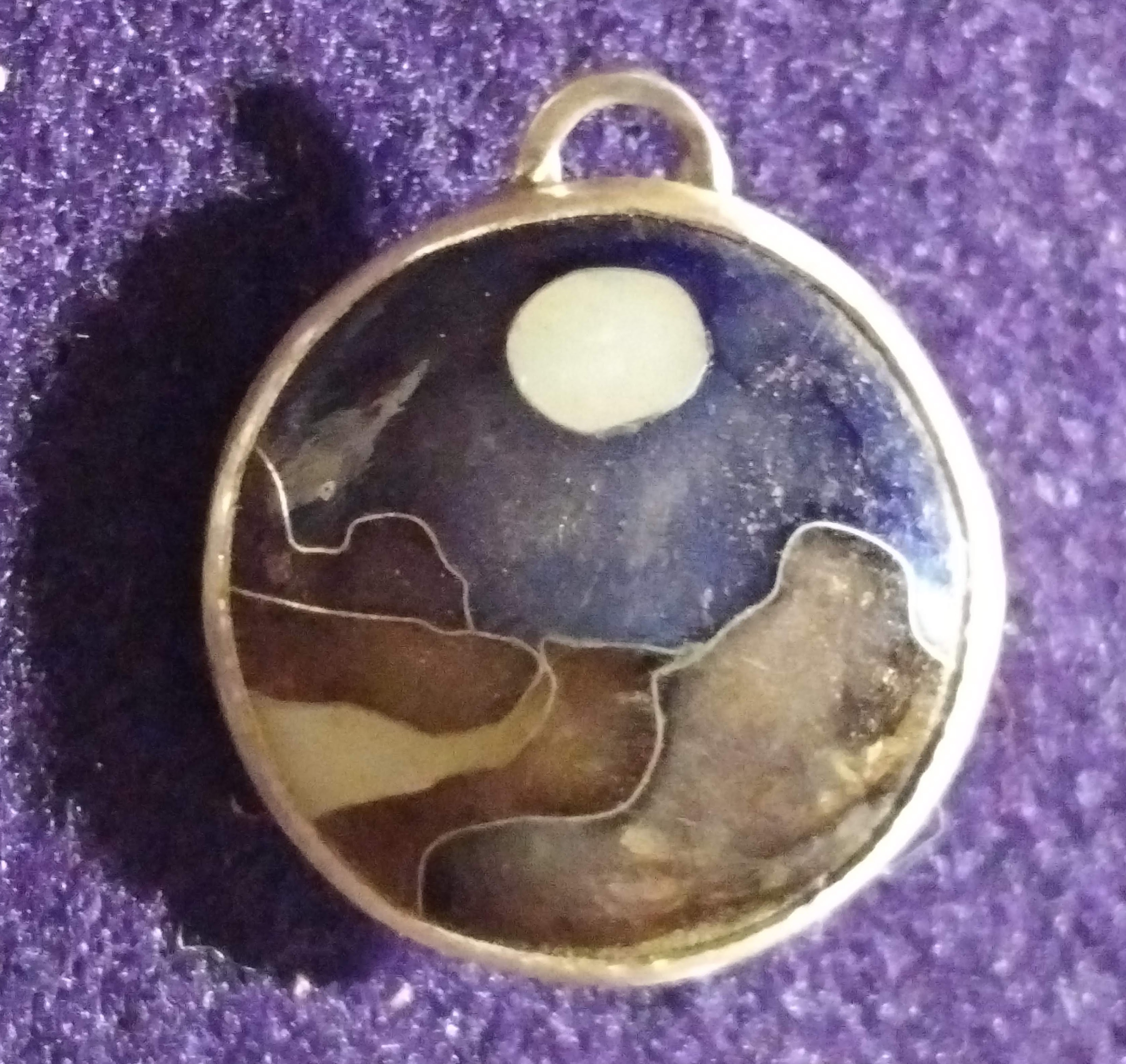 JPn016a Cloisonne Landscape 01 Enamel on Fine Silver with Sterling