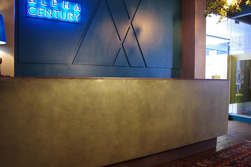 Bronze reception desk