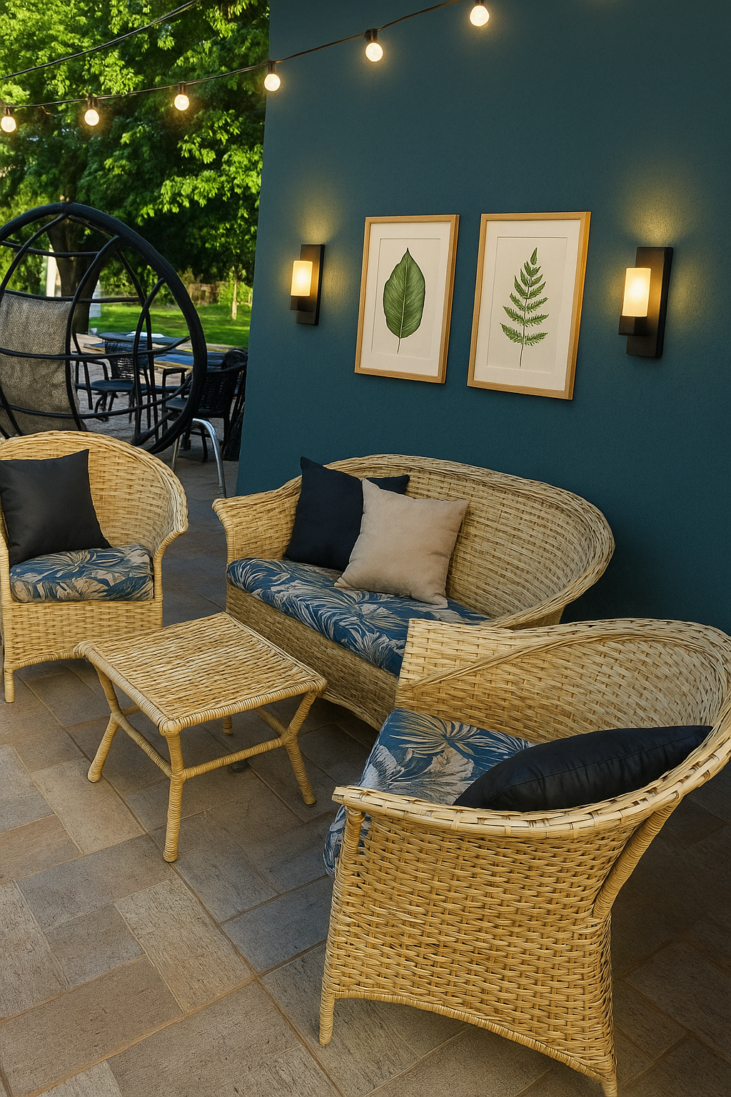 Varanda moderna com Sofá  Monterrey