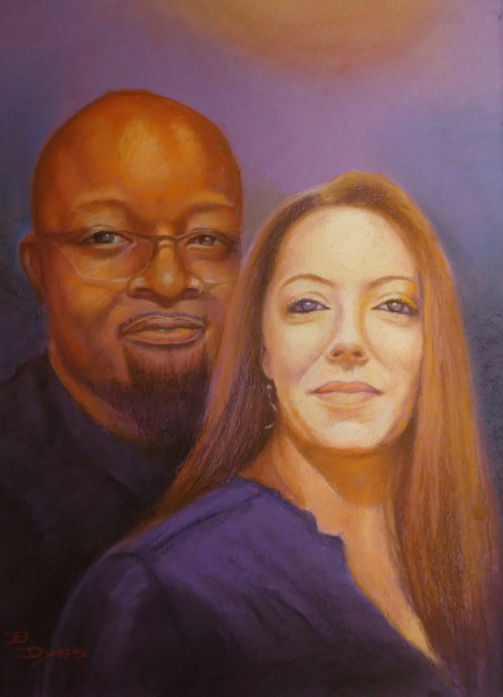 This painting was commissioned by the gentleman        pastell on violet paper  18"X24"